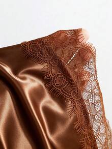 Sweetra Pure Desire Sexy Vintage Bold Avant-Garde Young Lady Street Date Birthday Party Home Casual Atmosphere Outfit Halter Tie Design Deep Brown Spring Summer Autumn Women's Dress - Brown - View 7