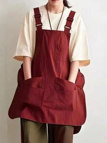 Adjustable Multi-Pocket Double-Sided Polyester Art Apron, Wear-Resistant Workwear For Kitchen, Bakery, Coffee Shop And Photography, Versatile Practical Apron For Home And Various Commercial Scenarios - Multicolor - View 7
