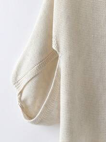 GlowEve Top de punto de color liso con mangas de murciélago para mujer - Albaricoque - Ver 3