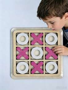 MINKOJA 1set Wooden Tic Tac Toe Blocks Nine Grids Xo Tic Tac Toe Board Game For Kids Intellectual Development, Puzzle Toy School, Student,Stationery,School Supplies Game Kids,Children Games,Children Toys,Stem Toys,Baby Stocking - Multicolor - View 2