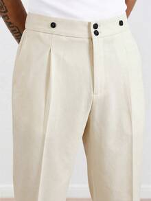 TOKVUE Men's Black Flared Straight Leg Trousers Formal - Apricot - View 4