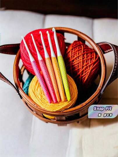 5 piezas de ganchillos de crochet, adecuados para lana, herramientas manuales ergonómicas de color rosa, ganchillos de crochet al por mayor, herramientas de tejido de lana, ganchillos de crochet DIY para suéteres y bufandas