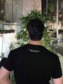 DAZY 黑色字母印花短袖男士T恤 夏季 - 黑色 - 查看 2