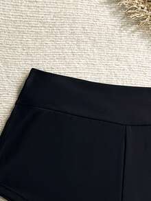 Swim SPRTY Spring/Summer New Solid Color High Waist Shorts Sports Style Board Shorts - Black - View 5