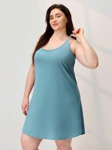 LUVLETTE Women's Plus Size Blue Sexy Soft 100% Pure Cotton Short Cami Nightdress Cotton Pajamas Summer Dresses For Women - Green - View 7