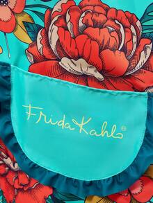 Frida Kahlo X SHEIN 1 件花卉人物图案围裙，适用于烘焙、厨房清洁、礼品 - 綠色 - 查看 5
