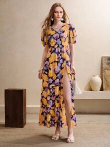 Arave Vestido elegante con estampado floral de verano - Multicolor - Ver 1
