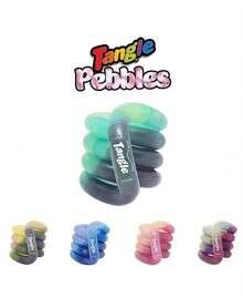 1pc Jr Pebbles Tangle Twisty Link Fidget, Smooth Rounded Interlocking Loop, Flexible Hand Rotation Accessory, Non-Sticky Glossy Finish, Portable Desk Focus Item For Travel - Multicolor - View 3