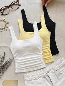 Tween Girl Tank Tops 3pcs, Buy 1 Get 2 Free, Surprise Box [Random 7 Sets, Send 3 Set] - Multicolor - View 6