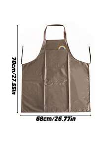 Multi-Color Cotton Work Apron With Brown Straps & Pockets, Waterproof Adjustable Apron For Men Women, Ideal For Kitchen, Coffee Shop, Bakery & Cooking - Multicolor - View 3