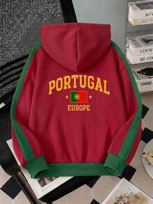 Attitoon Casual Minimalist Loose Fit Hooded Open Front Plus Size Sweatshirt Autumn/Winter - Multicolor - View 2