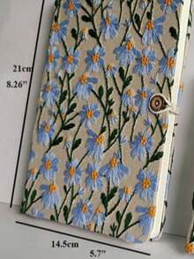 Cuaderno de cuadrícula en blanco para bordado en tela A5 A6, diario de vuelta a la escuela - Beige - Ver 8