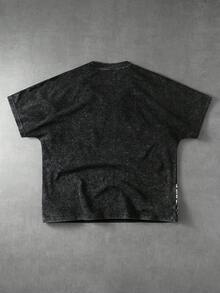 ROMWE MEN Kaos Subkultur Pria Estetika Gelap dengan Motif Kaki Seribu - Hitam - View 2