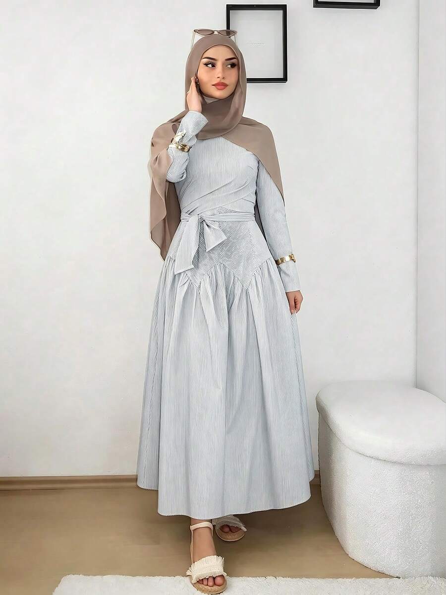 Solavon 女款休閒條紋洋裝