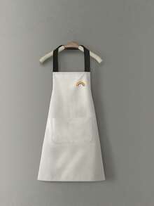 Multi-Color Cotton Work Apron With Brown Straps & Pockets, Waterproof Adjustable Apron For Men Women, Ideal For Kitchen, Coffee Shop, Bakery & Cooking - Multicolor - View 5