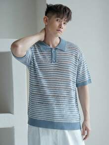 DAZY Top de punto de verano con bloques de color para hombres - Multicolor - Ver 7