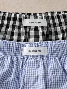 EverLounge 2-Color Combination Plaid Print Comfortable Casual Men's Allover Pants (2pcs/Set) - Multicolor - View 4