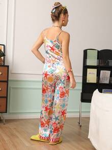 Chillnights PJS11 Women's Satin Digital Print Pajama Set - Multicolor - View 2