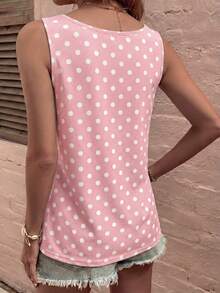 EMERY ROSE Women's Spring/Summer New Hot-Selling Polka Dot Print Pattern Casual Versatile Tank Top - Multicolor - View 2