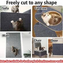 Baofeng 1pc Self-Adhesive Cat Scratching Mat For Walls, Carpets, Sofas & Furniture Protection, Peel&Stick Cat Scratch Pad Board, Anti-Scratch Carpet Cover Pet Scratch Training Toy, - one-size - View 14