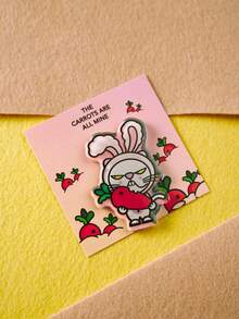POKOJA LAND Sassy Bunny Cat With Carrot Fridge Magnet, 1pc, Cat In Bunny Ears Refrigerator Magnet, Strong Magnetic Acrylic Meme Decor, Gift For Cat Lover, PokojaLand&Luluni - 1PC - View 5