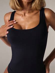 SHEIN BAE 2 Packs Women's Fashionable Bodysuit, Suitable For Summer UnderwearOuter - Multicolor - View 3