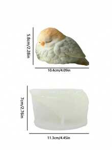 1PC 3D Bird Shaped Candle Silicone Mold, Animal Theme Bird Design Reusable Durable Silicone Mold, Suitable For Candle Making, Plaster Crafts, Special Gifts, Multipurpose Silicone Mold - White - View 9