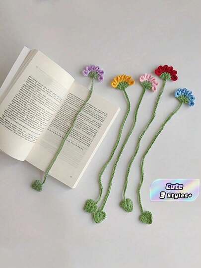 1pc Handmade Crochet Flower Bookmark Handmade Daisy Bookmark Artisan Crafted Reading Accessory, Perfect Gift For Book Lovers, Home Decor Office Supplies, Set Of 1