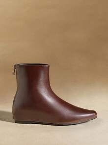 Rosivie Women's Pointed Toe Buckle Design Casual Fashion Knee-High Boots - Brown - View 8