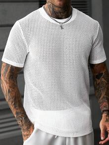 Manfinity Homme Men's Casual Short Sleeve Button-Down Shirt With Half Wallet - Grey - View 5
