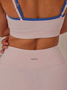 Aralina Double Strap Cut Out Crop Top And High Waist Leggings Stretchy Workout Sets Women - Pink - View 6