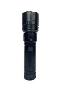 10000 Lumens Super Bright LED Flashlight, Rechargeable Type-C Interface, Outdoor Ultra Bright Long Range Tactical Flashlight, Waterproof Safety Lighting, Adjustable Zoom, Suitable For Fishing, Hunting, Hiking, Cycling, Mountaineering, Emergency Operations And More - Black - View 10