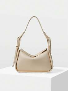 MOTF PREMIUM WOMEN'S FASHION LIGHT APRICOT SHOULDER BAG, EXQUISITE SIMPLE AND LIGHTWEIGHT PILLOW BAG, SUITABLE FOR WOMEN, MOTHERS, TEACHERS, DAILY, COMMUTING, SHOPPING MATCHING - Apricot - View 3