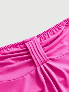 ROMWE Goth Top tubo ajustado versátil estilo Y2K Hot Girl - Rosa Fucsia - Ver 3