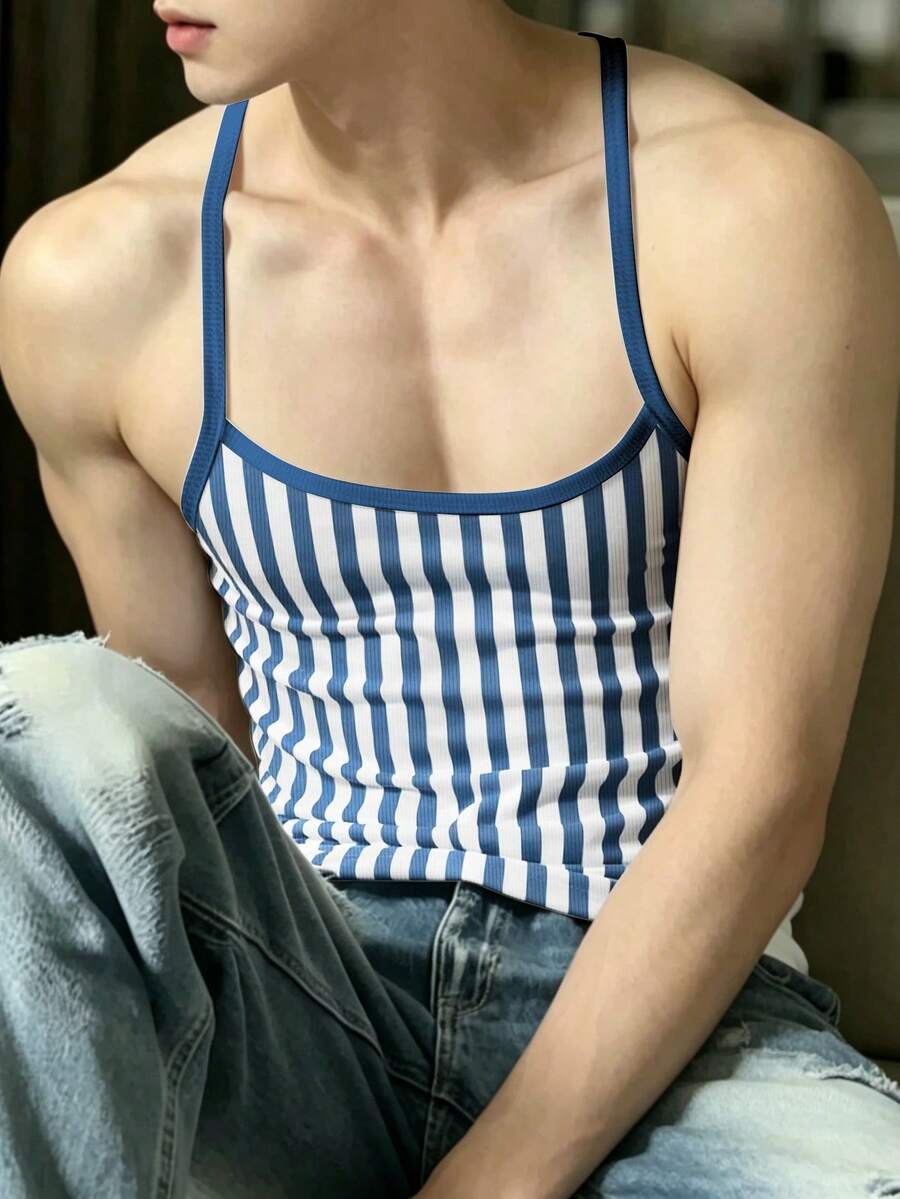 Tirantes ajustados a rayas para hombre en verano - Multicolor - Ver 1