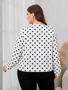 SHEIN Clasi Plus Size Women's Solid Color Simple Daily Long Sleeve Jacket,Business Casual Woman Fall - White - View 2