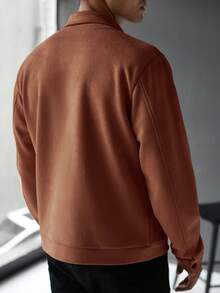 Manfinity CasualCool Chaqueta casual de unicolor para hombre, primavera/otoño, versátil - Marrón - Ver 2