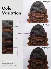 ALL READY WIG T1B/4 Ombre Highlight Bob Wig Human Hair 14 Inch Body Wave Bob Wig Loose Wavy 8x5 Lace Front Glueless Drawstring Wig Pre Plucked 180% Density Ready To Go Wig - T1B/4 - View 14
