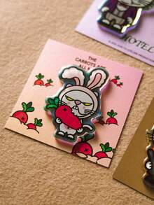 POKOJA LAND Sassy Bunny Cat With Carrot Fridge Magnet, 1pc, Cat In Bunny Ears Refrigerator Magnet, Strong Magnetic Acrylic Meme Decor, Gift For Cat Lover, PokojaLand&Luluni - 1PC - View 3