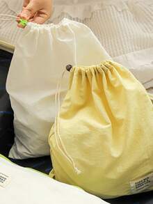 1pc/2pcs Drawstring Storage Bag, Portable Travel Organizer Pouch For Clothes, Shoes, Cosmetics, Multi-Purpose ,Reusable Drawstring Bag, Lightweight Travel Storage Pouch For Luggage Organization - View 6