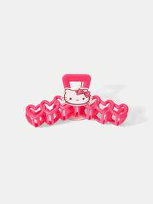 HELLO KITTY AND FRIENDS | SHEIN 1件裝 Sanrio Hello Kitty 玫瑰紅卡通可愛愛心後腦髮夾抓夾 - 玫瑰紅 - 查看 4