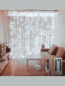 Window Curtain Lights, Warm Lighting, USB Powered, 8 Modes Remote Control, Hanging Lights For Bedroom, Indoor, Outdoor, Wedding Party - Multicolor - View 10