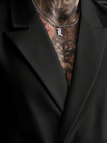 Manfinity CasualCool 男士休閒針織深V領修身百搭背心 - 黑色 - 查看 4