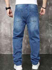 Manfinity Homme Men's Simple Casual Jeans - Medium Wash - View 2