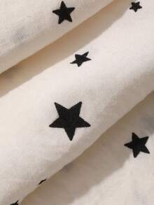 DAZY Celana Pajama Wanita Bertekstur Modis dengan Motif Bintang untuk Musim Gugur - Krem - View 7