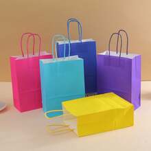 6/12 Pcs Thickened  Kraft Paper Bags, Small Size, Universal Bags For Gift Wrapping & Shopping, Suitable For Mother's Day And All Festivals - View 3