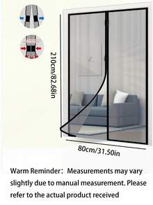 AIYYIPA 1pc Magnetic Mosquito Net Door Curtain, Summer Upgrade Windproof Screen, No Drilling Required, Mesh Curtain - Anti-Insect & Ventilation, Classic Design, Suitable For Bedroom, Living Room, RV Door And Windows, Includes Sticky Tape! - multicolor - View 14