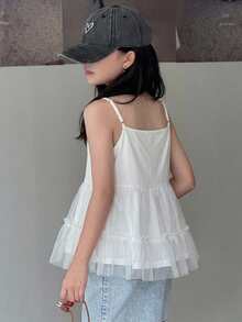 Dazy Kids Tween Girl Fall Clothes Tween Girls Round Neck Printed Sleeveless T-Shirt Summer - White - View 2