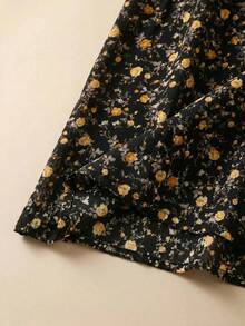 Rusticease Women's Round Neck All-Over Print Casual Party & Travel Long Dress - Black - View 6