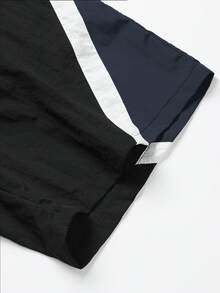 Manfinity EMRG Men's Colorblock Patchwork Casual Summer Shorts - Navy Blue - View 6